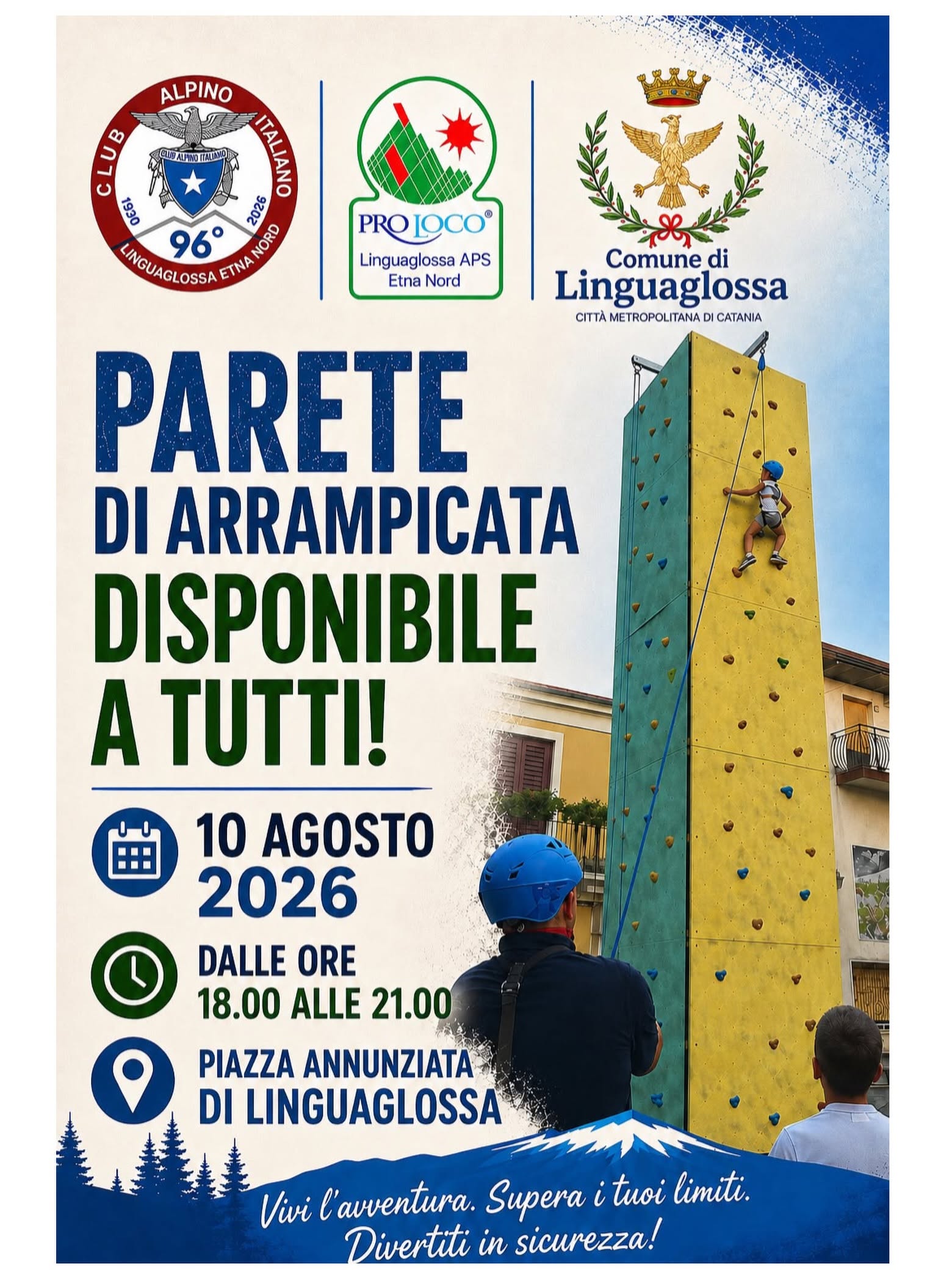 parete arrampicata CAI Linguaglossa 10 Agosto 2026